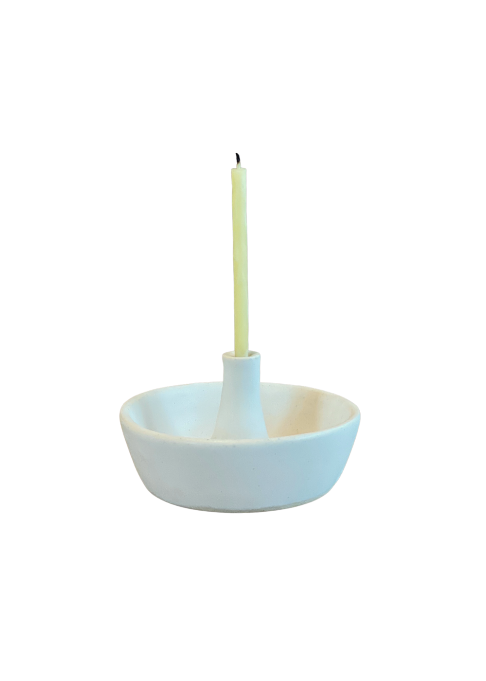 Tiny White Fluted Candlestick Holder