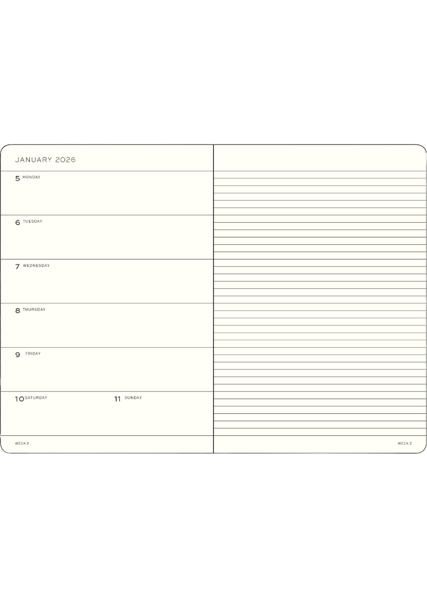 2026 Leuchtturm 1917 Weekly Planner & Notebook A5 - Spring Leaf