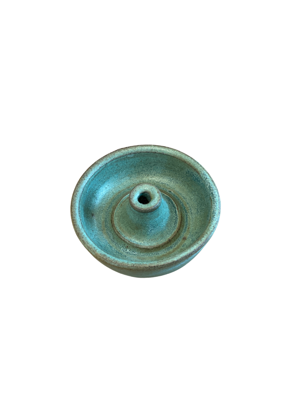 Tiny Green Fluted Candlestick Holder