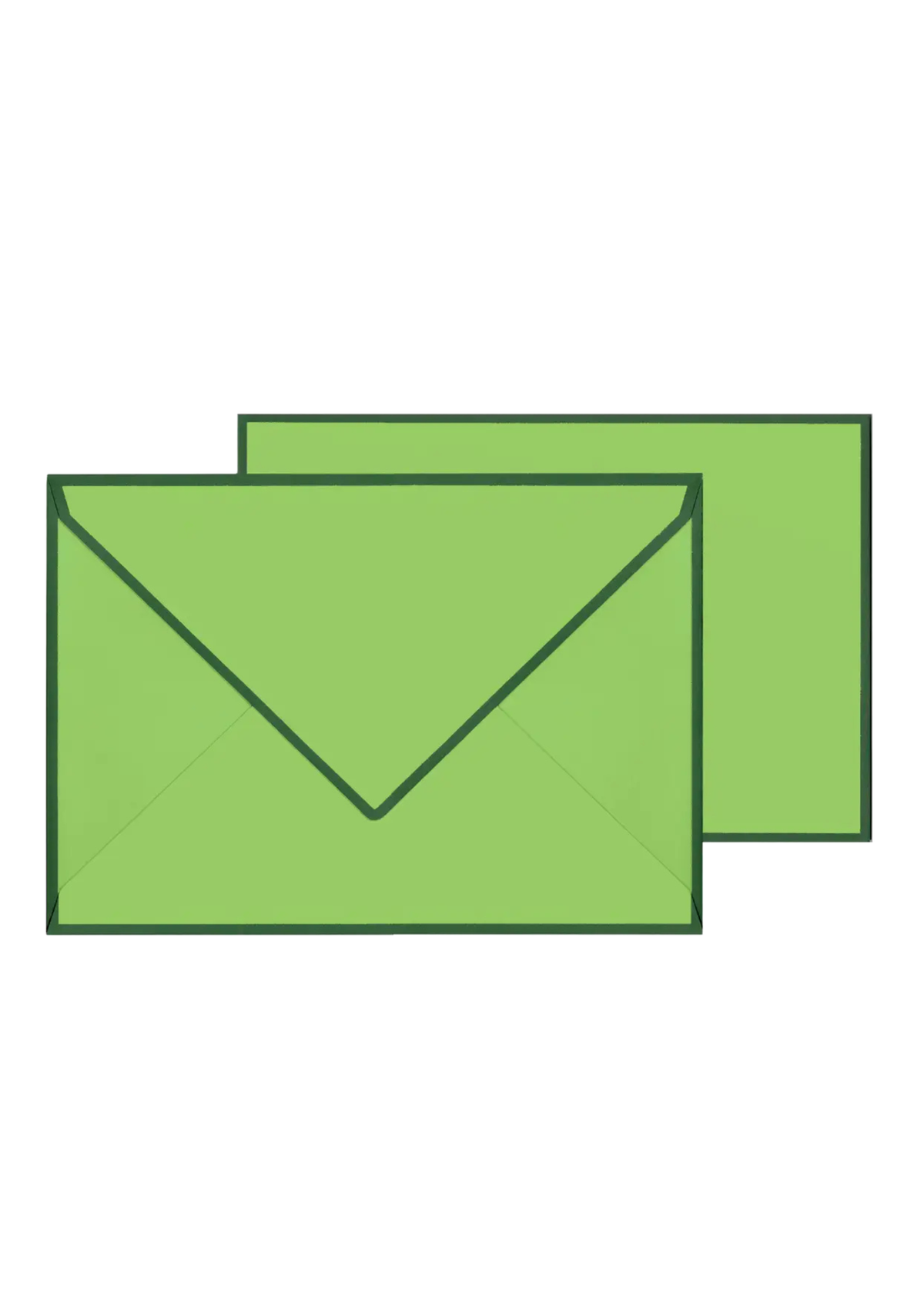 Color Edge Note Card Box Set of 10 - Bamboo/Dark Green