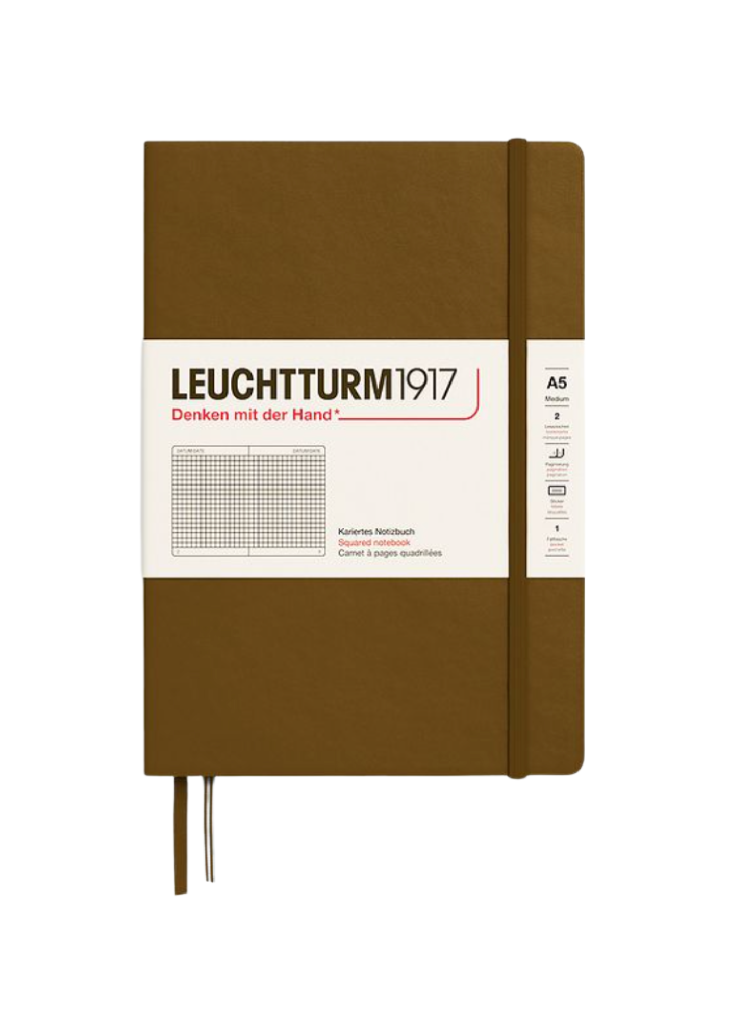 Spice Brown A5 Notebook - Grid