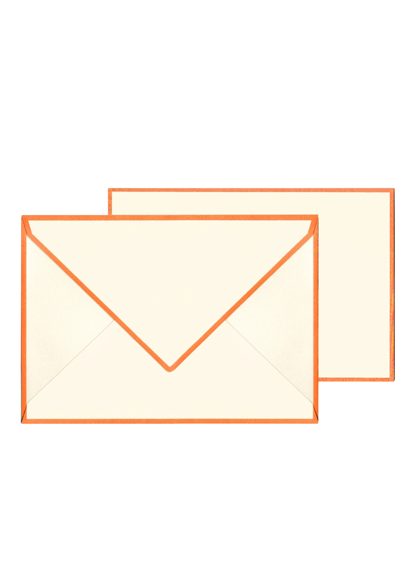 Color Edge Note Card Box Set of 10 - Cream/Orange