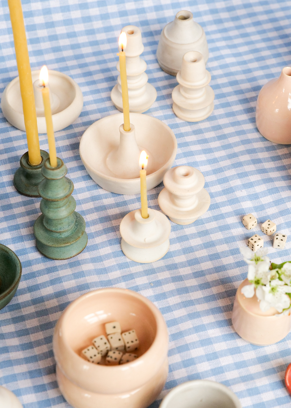 Tiny White Candlestick Holder