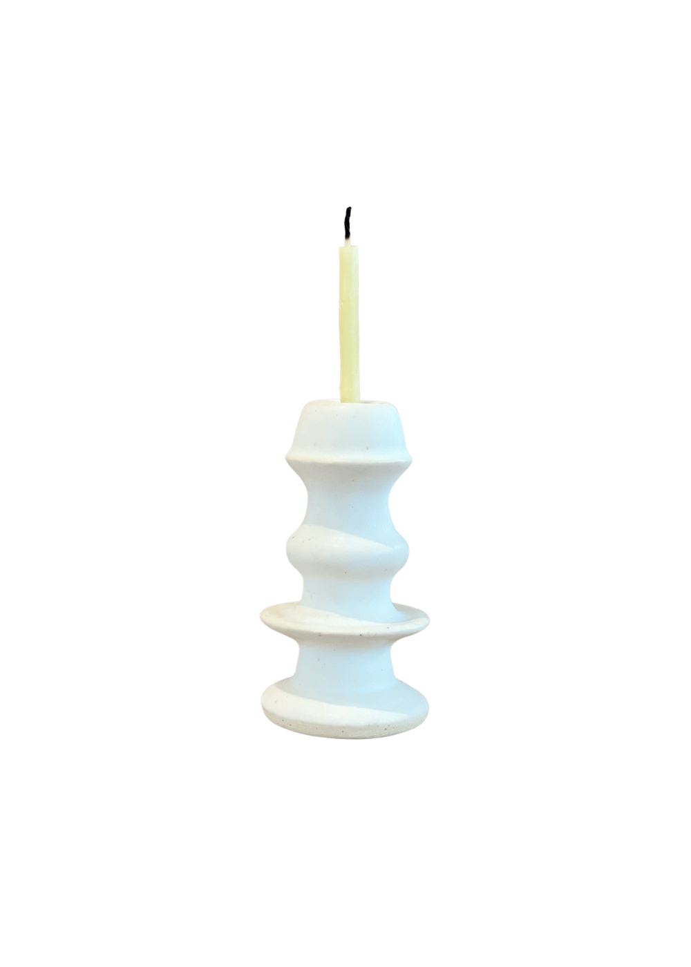 Tiny White Tall Candlestick Holder
