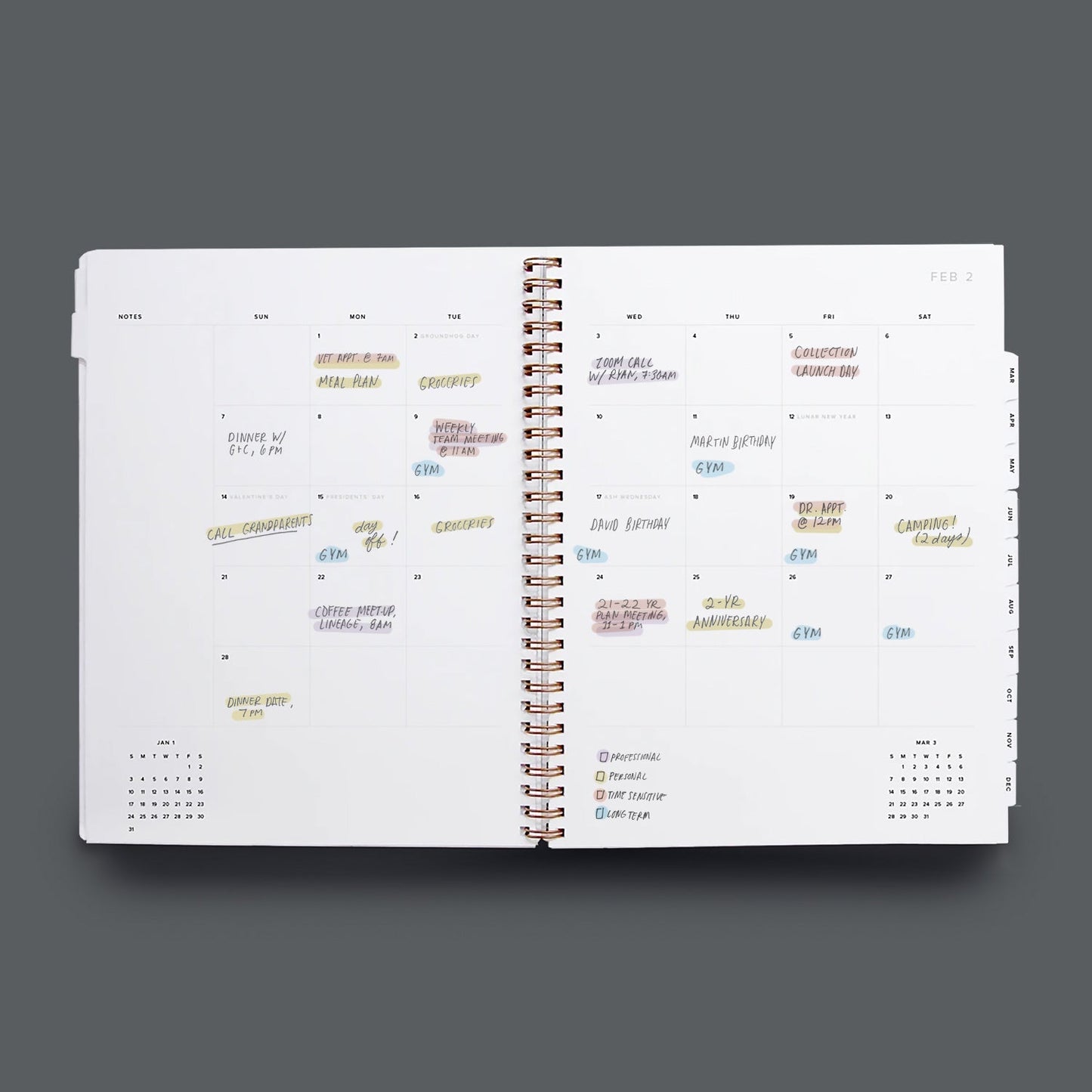 2024 Appointed Year Task Planner - Hunter Green
