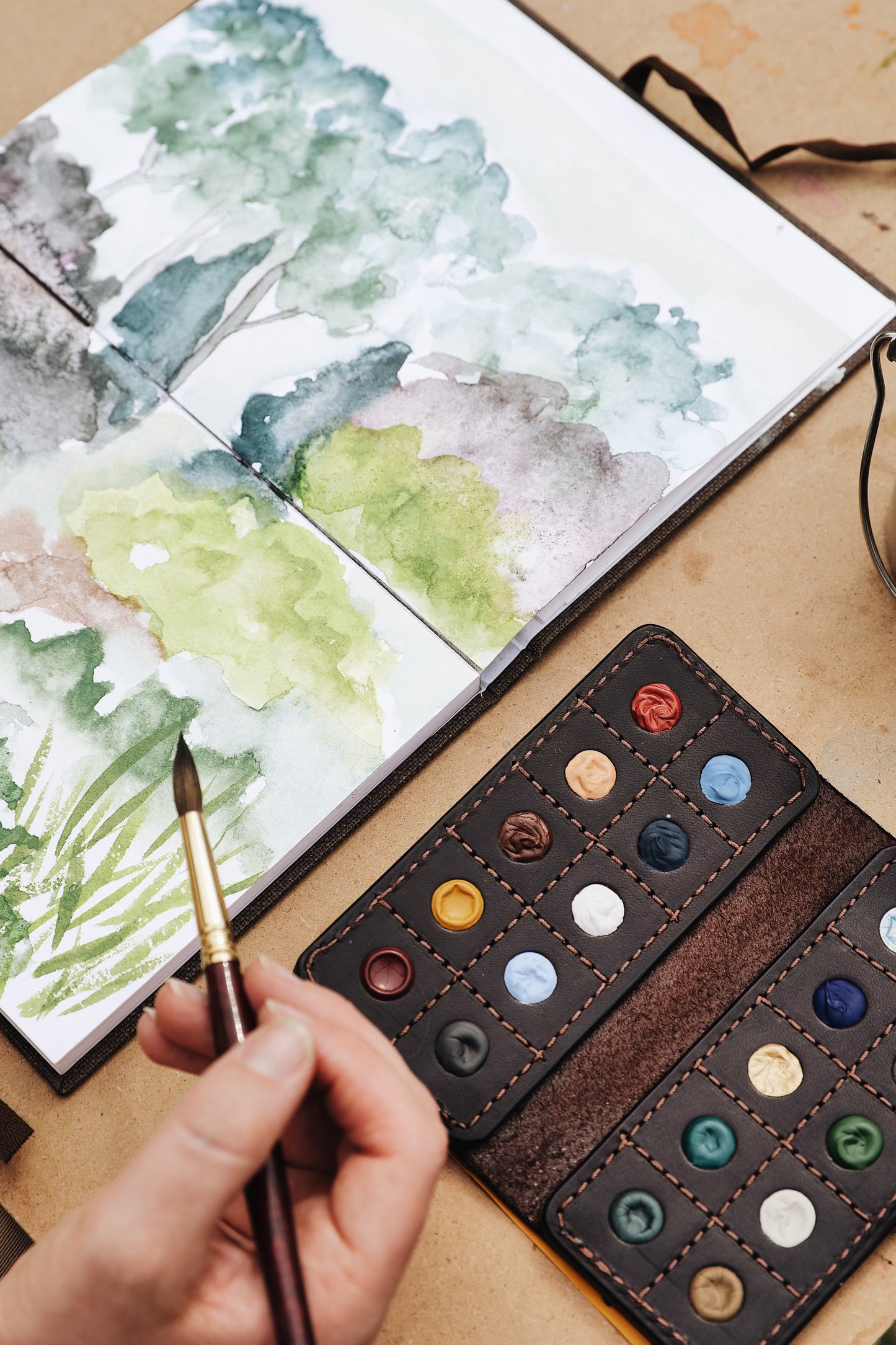 Beam Paints x Martha Mae: 2nd Edition Turner Plein Air Watercolor Set of 20 in Leather Case