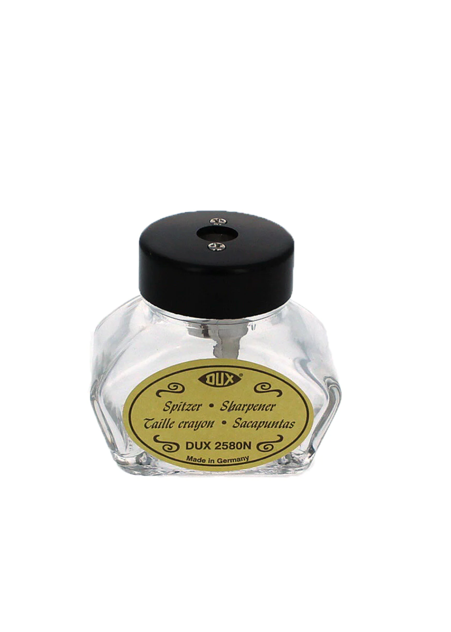 DUX Glass Inkwell Pencil Sharpener - Clear