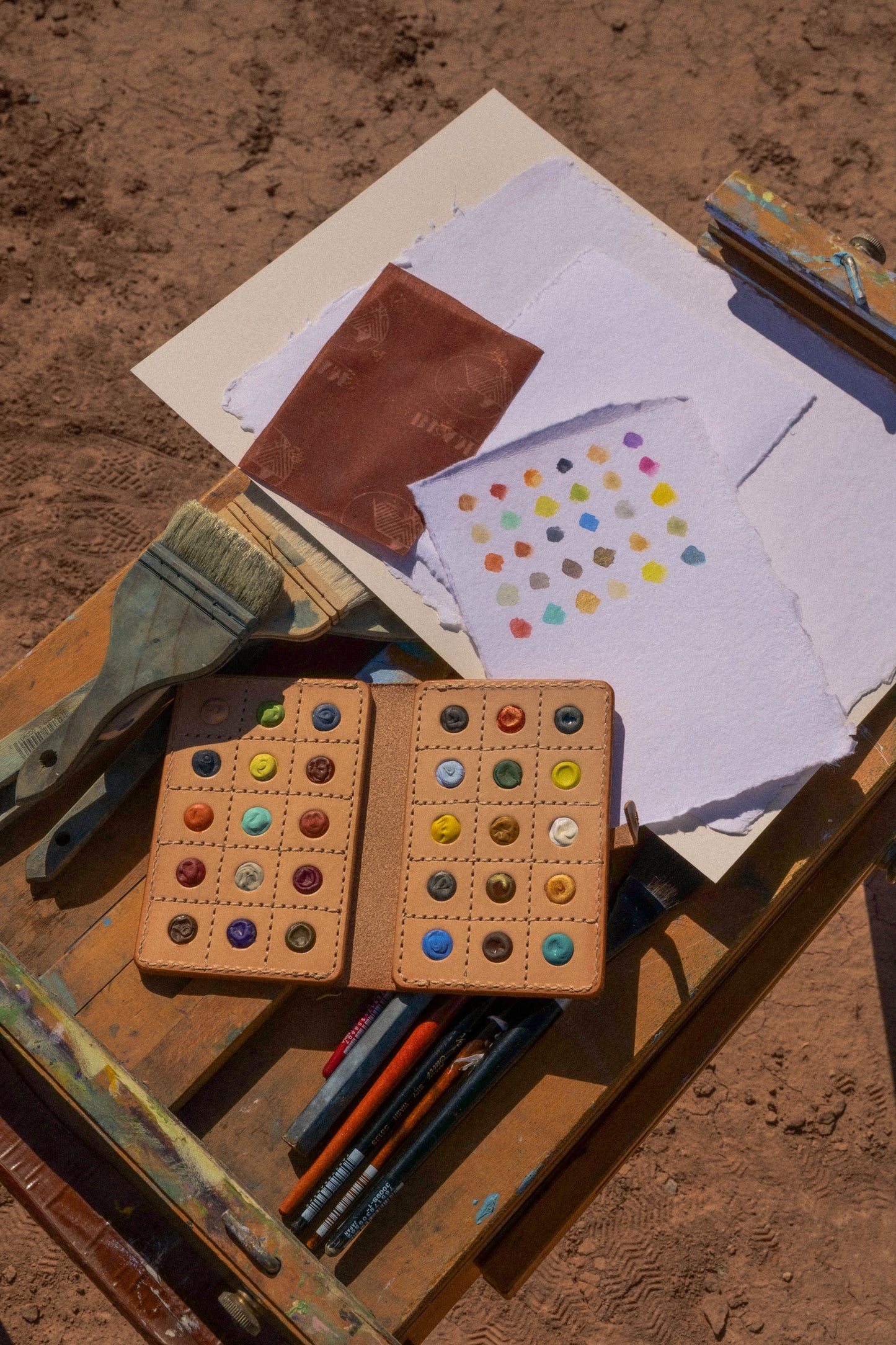 Martha Mae x Beam Paints: The O'Keeffe Palette Plein Air Watercolor Set of 30 in Leather Case