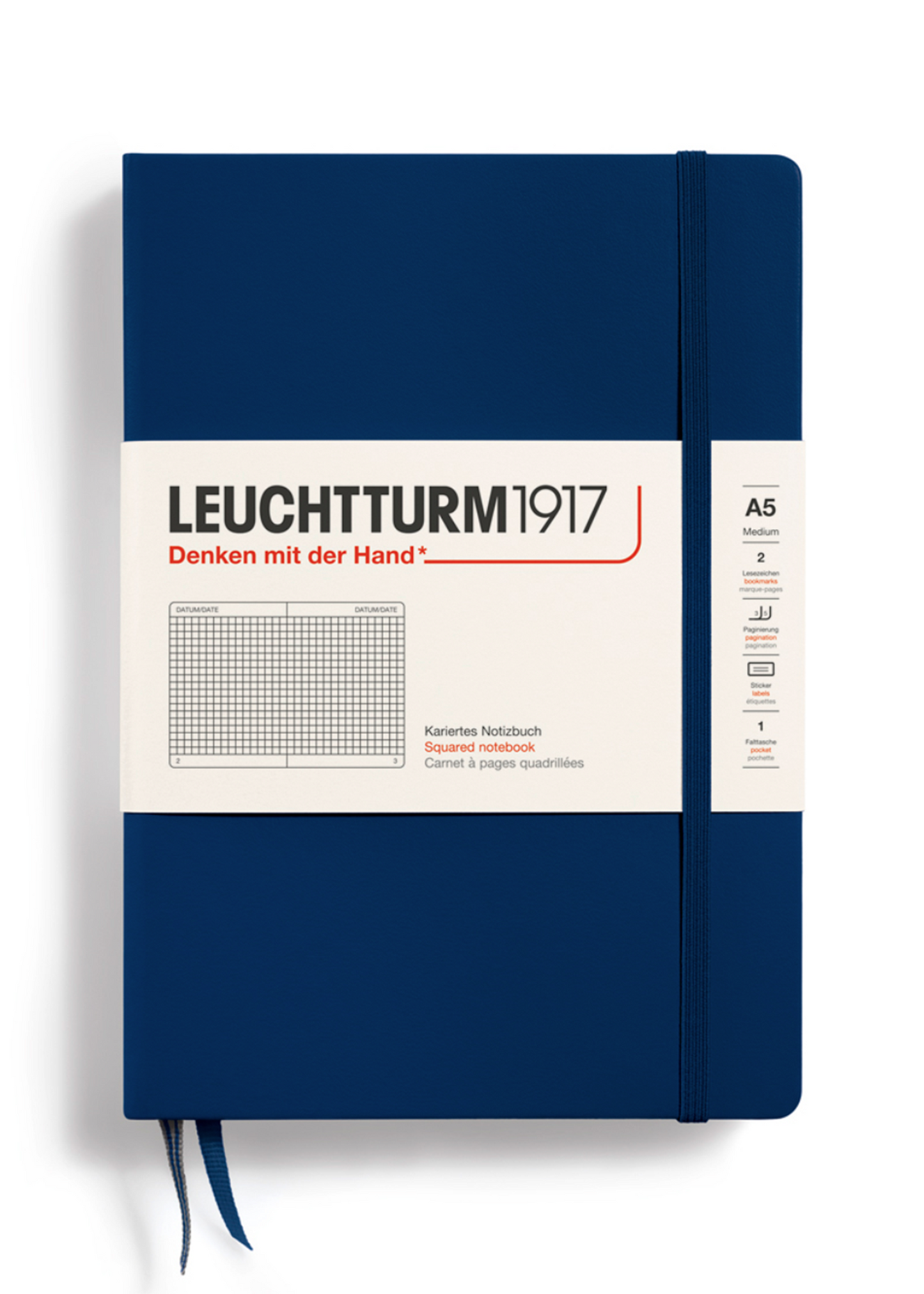Navy A5 Notebook - Grid