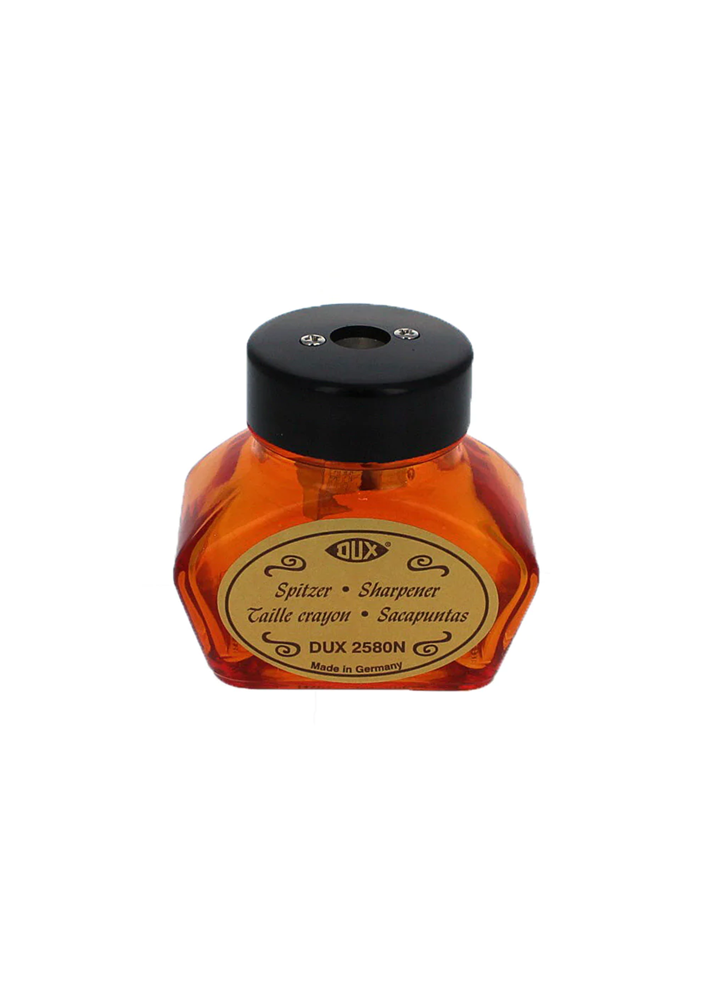 DUX Glass Inkwell Pencil Sharpener - Orange