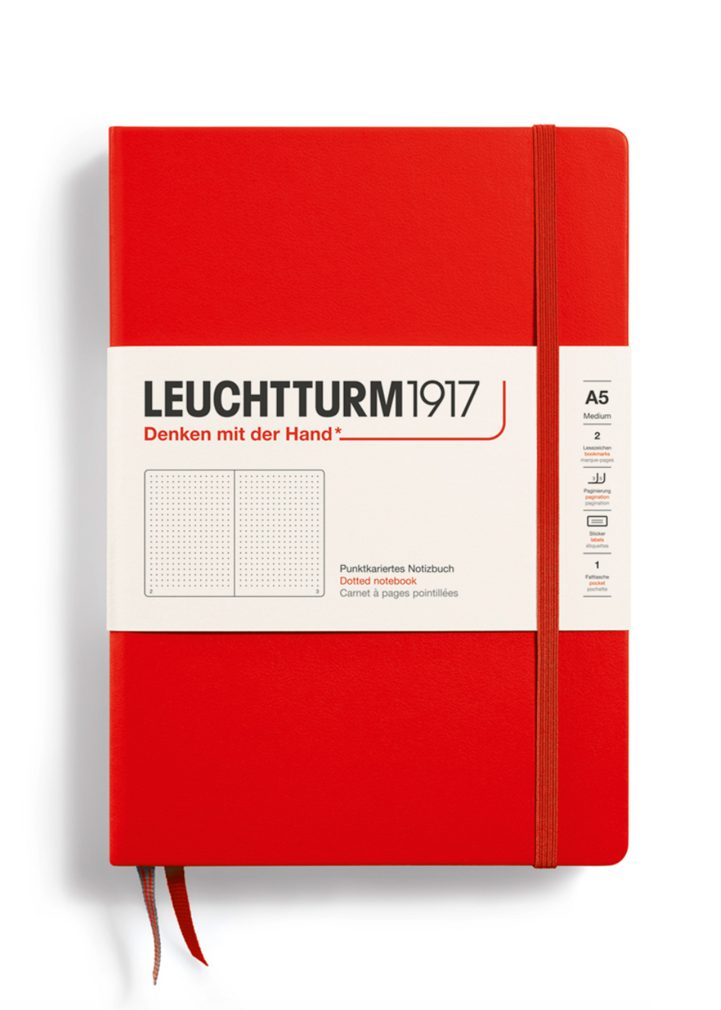 Red A5 Notebook - Dotted