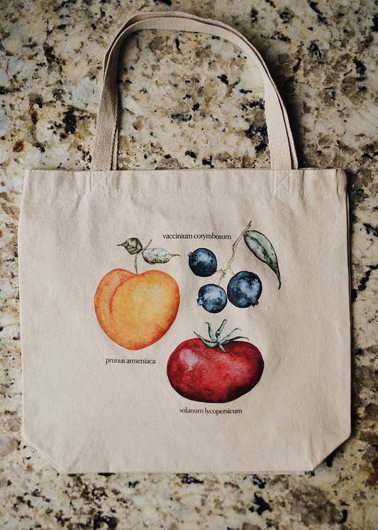 Watercolor Fruit Tote | Fruit Stand