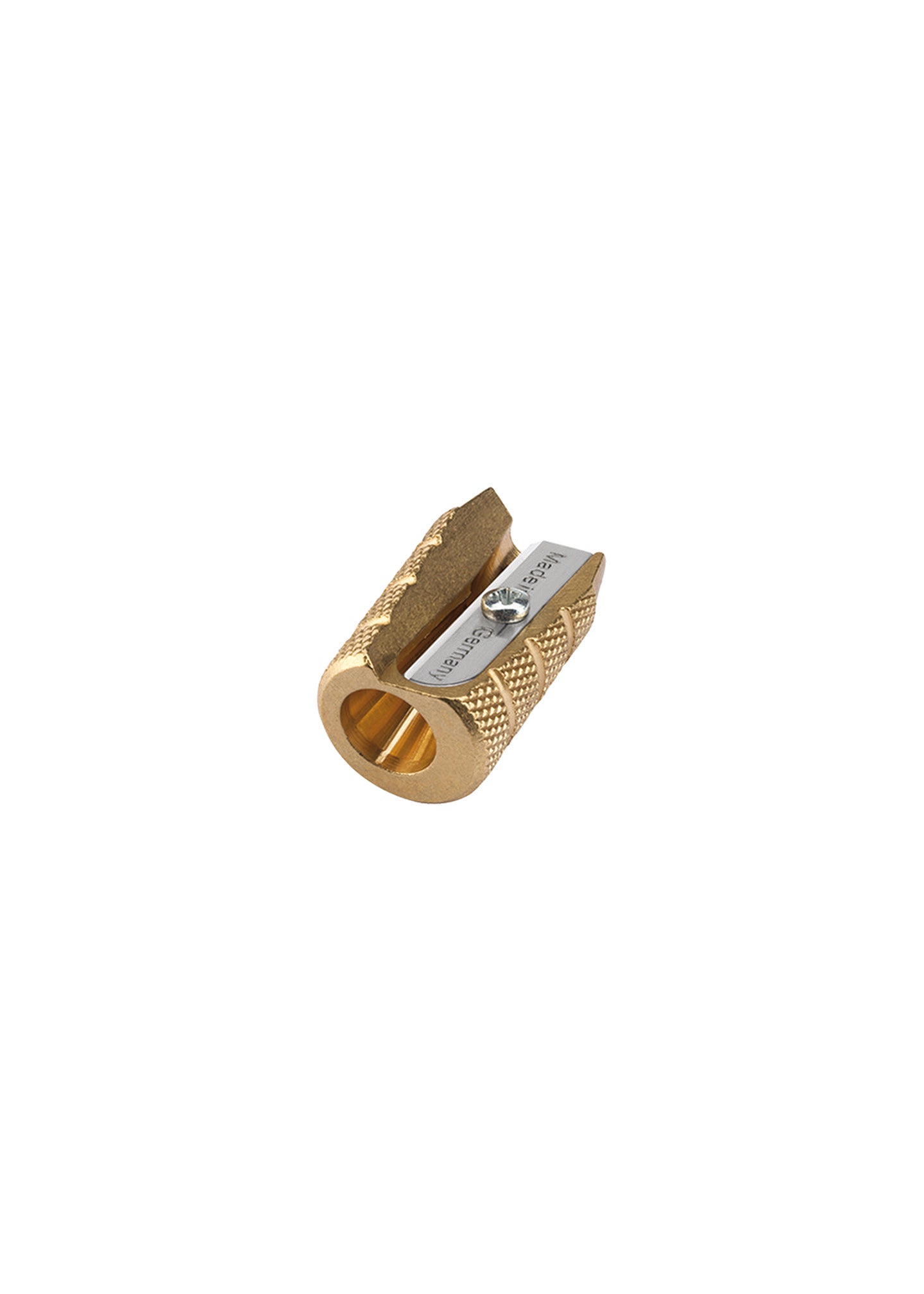 Brass Bullet Pencil Sharpener w/ Convenience Hole