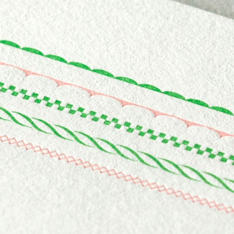 Letterpress Stationery Set - Pink