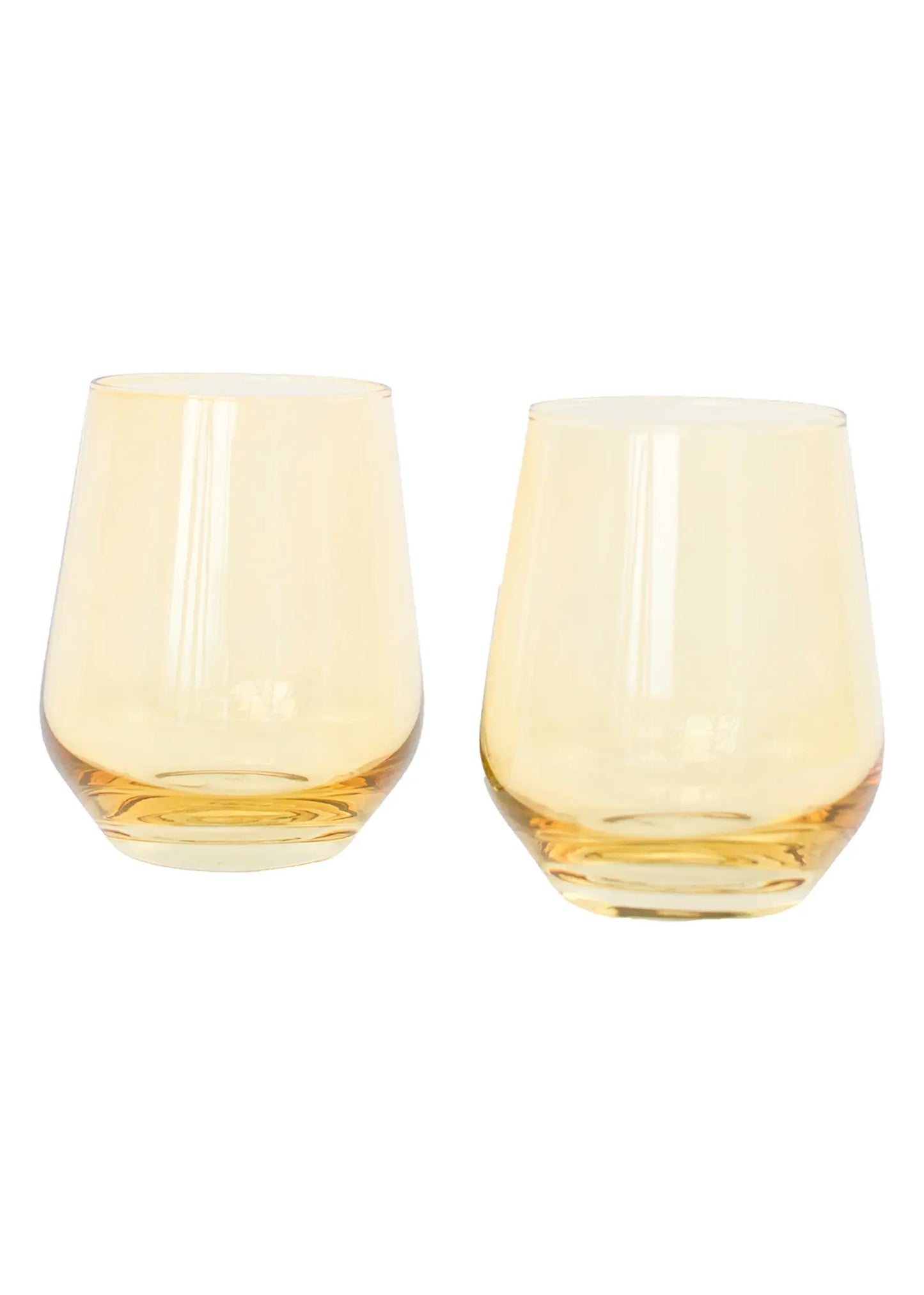 Yellow Stemless Wine Glasses