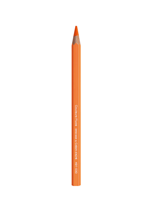 Caran d'Ache Fluorescent Maxi Pencil - Orange