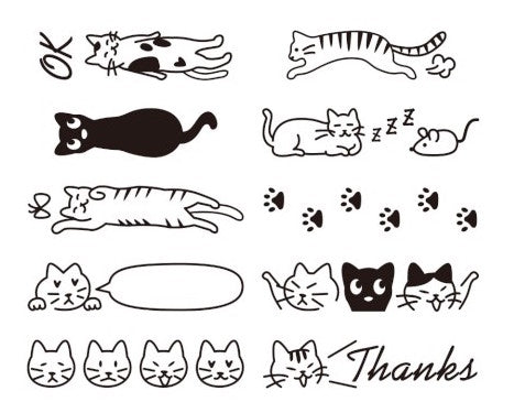 Paintable Self-Inking Stamp- Cats