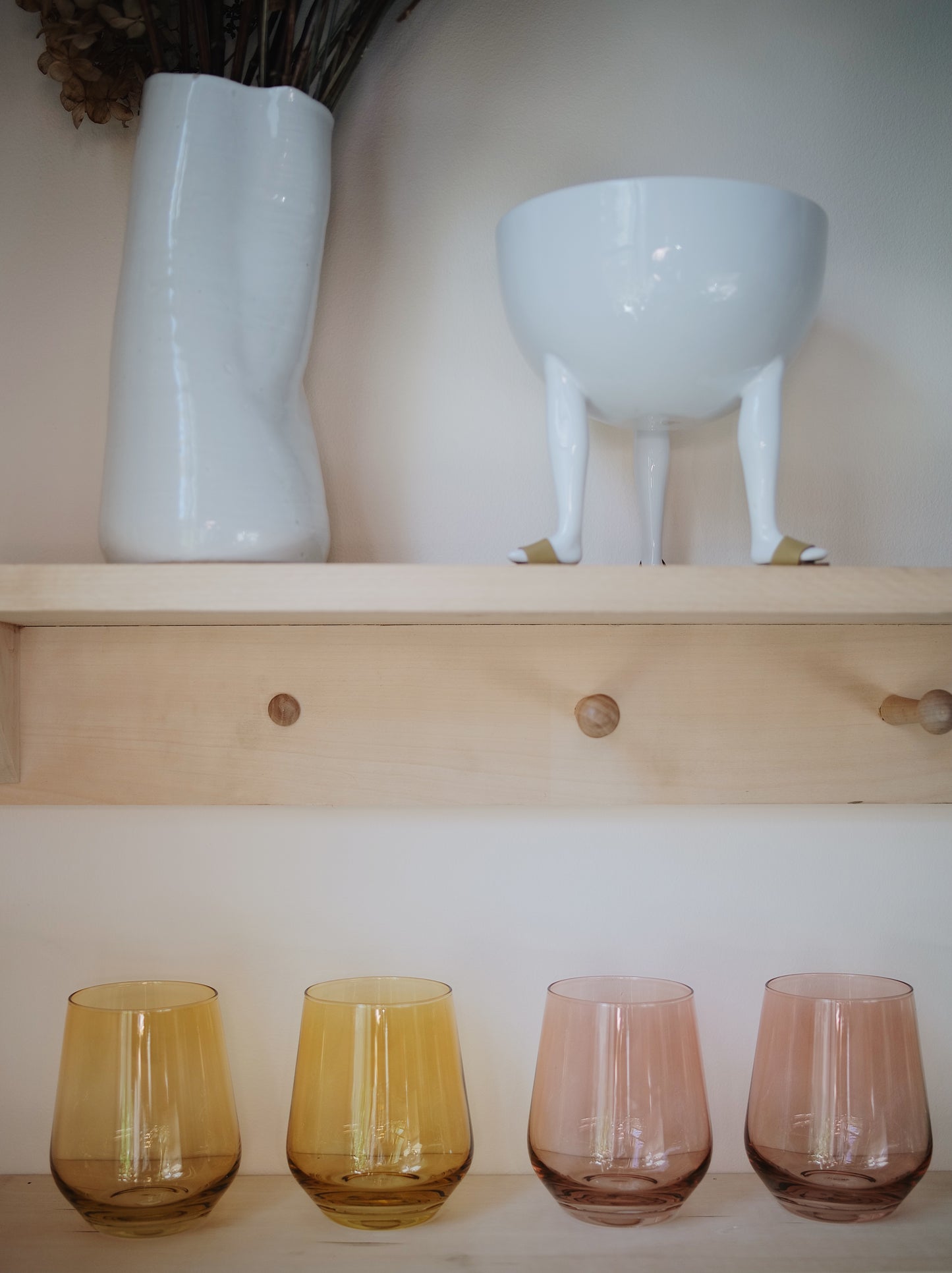Yellow Stemless Wine Glasses