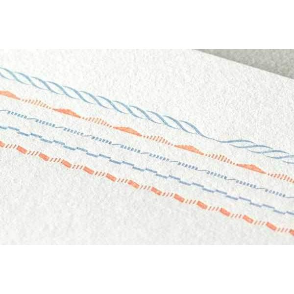 Letterpress Stationery Set - Blue