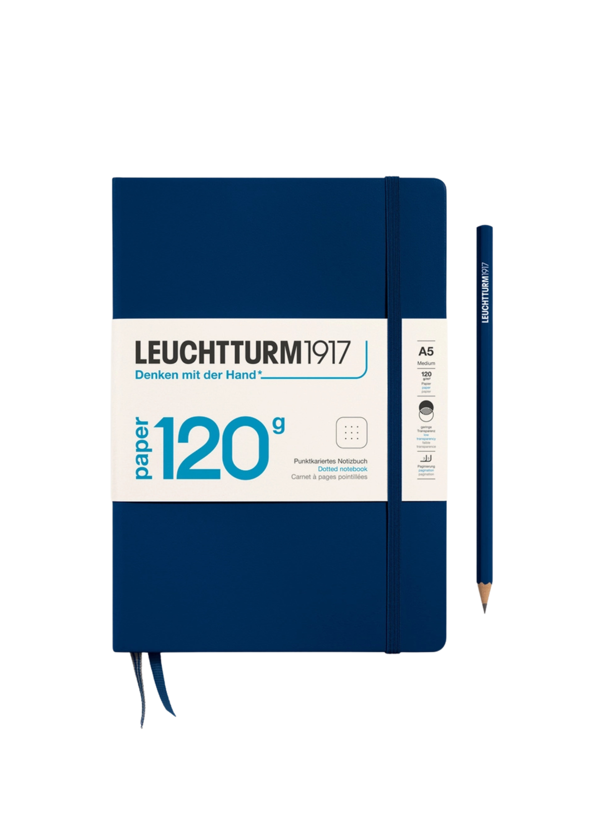 Navy A5 Notebook 120g - Dotted