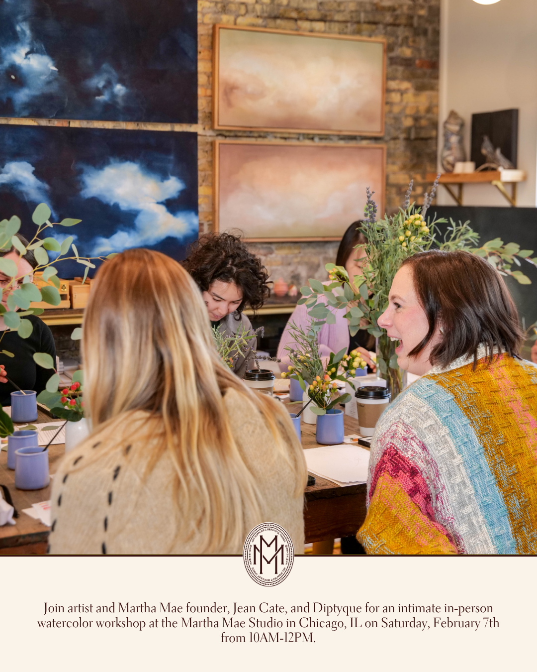 Indulge Your Senses Watercolor Workshop with Diptyque | February 7th @ Martha Mae Studio