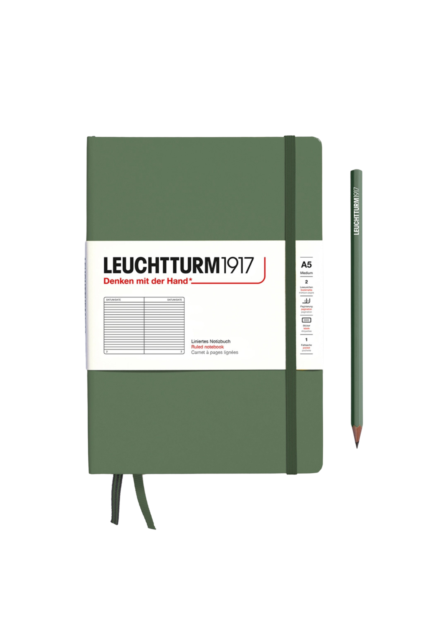 Olive A5 Notebook - Lined