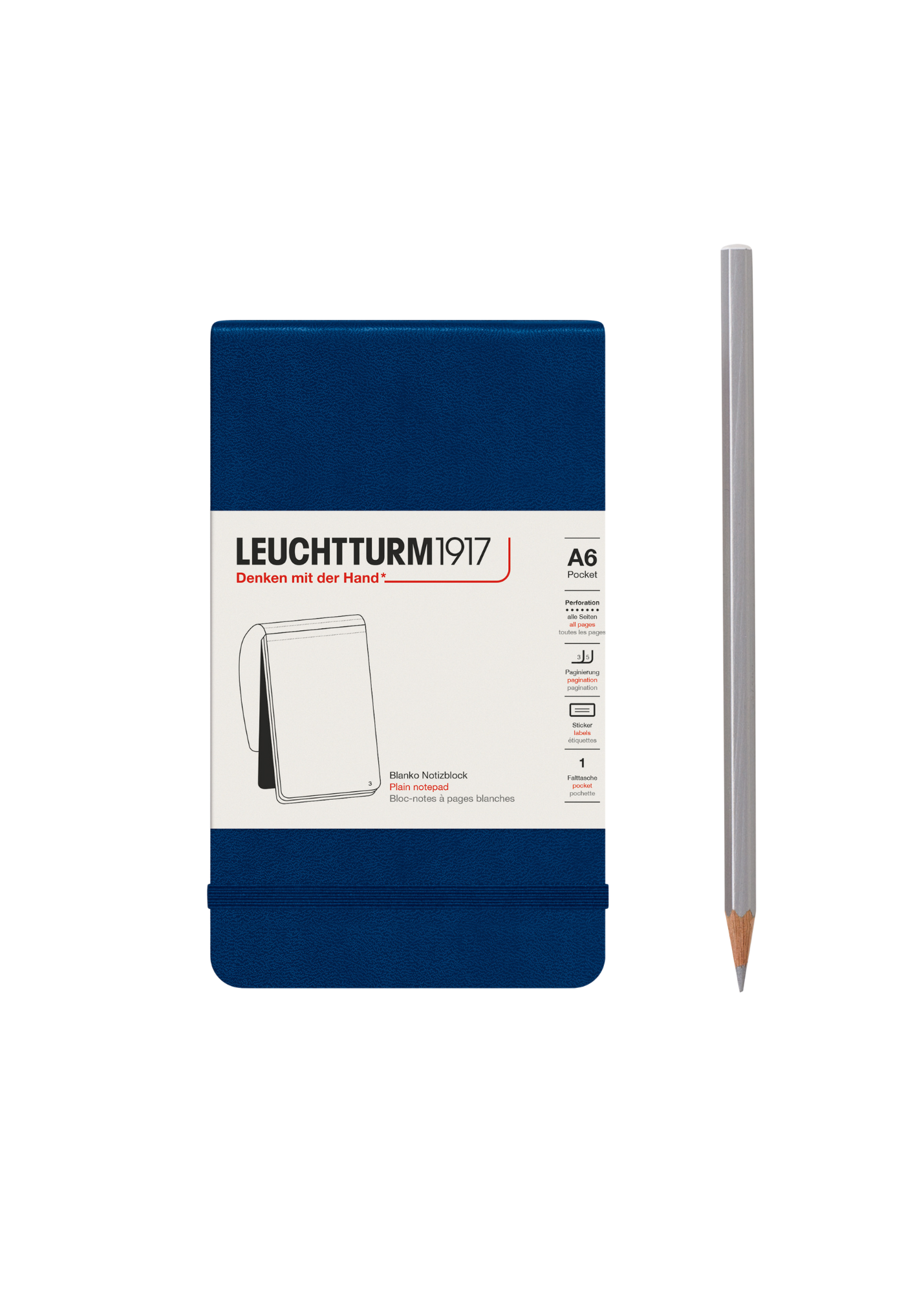 Navy A6 Notepad - Lined