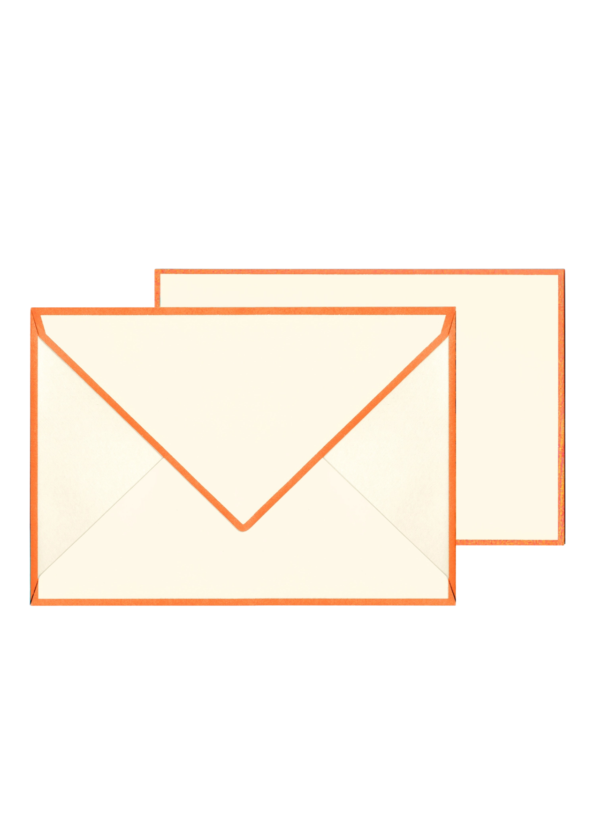 Color Edge Note Card Box Set of 10 - Cream/Orange