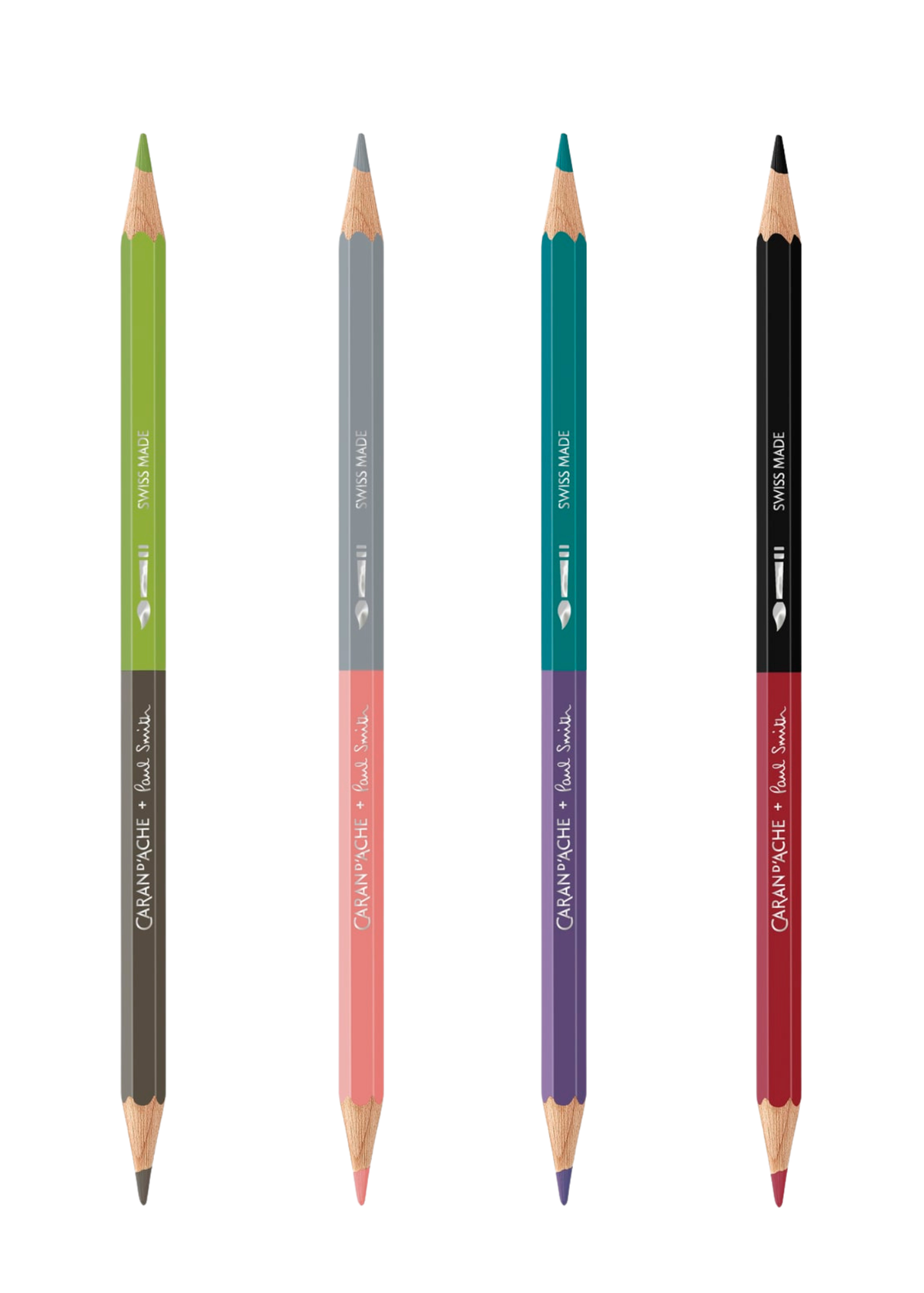 Paul Smith x Caran D'Ache Set of 12 Bicolor Pencils and Brush