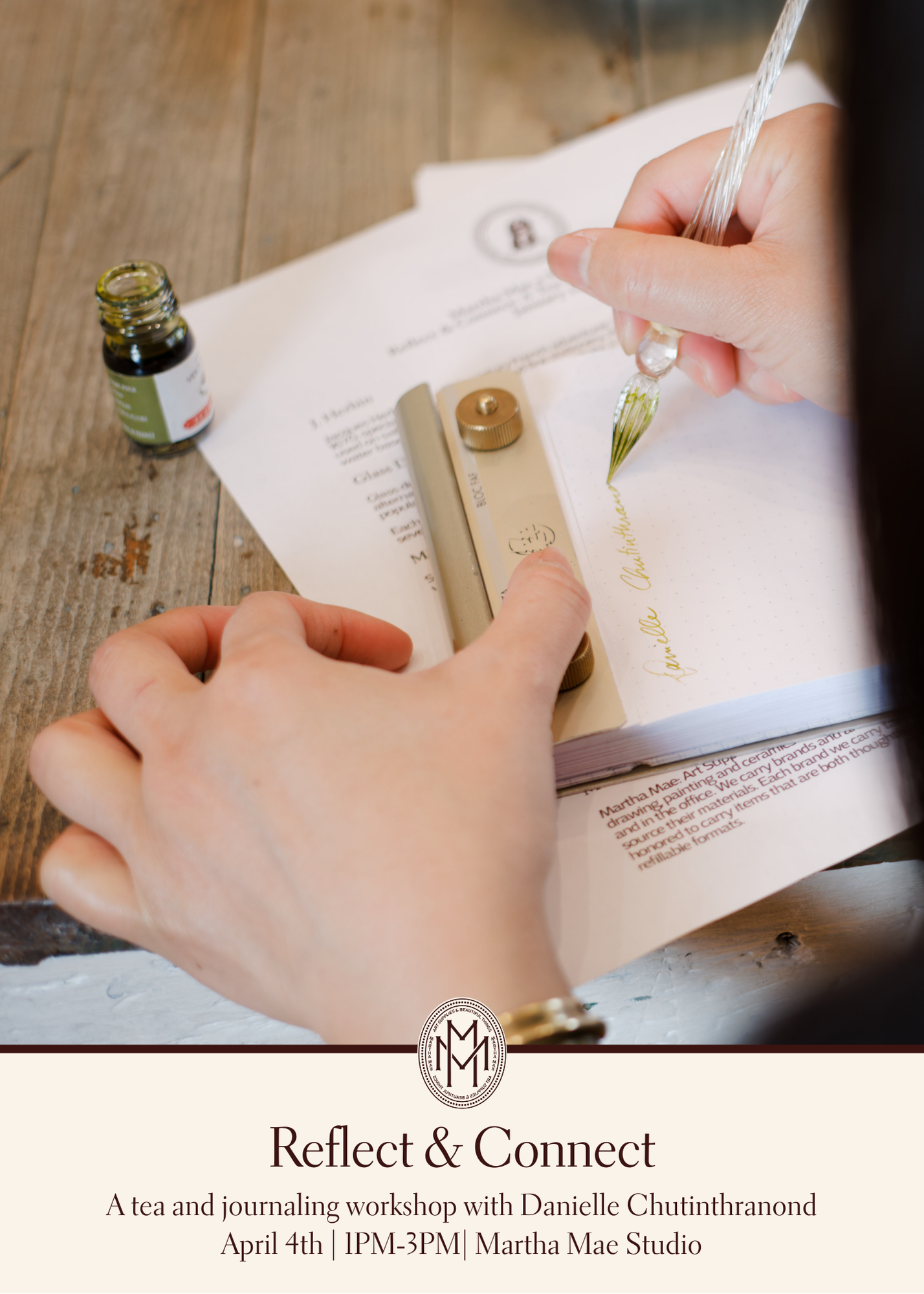 Reflect & Connect: A Tea and Journaling Workshop with Danielle Chutinthranond of Monsoon Pottery | April 4th @ Martha Mae Studio (2nd Seating)