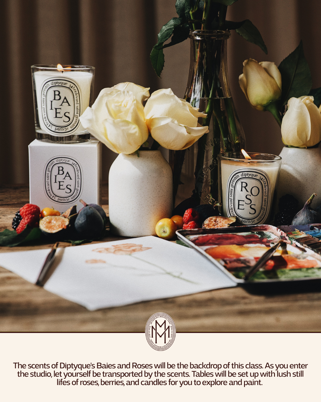 Indulge Your Senses Watercolor Workshop with Diptyque | April 18th @ Martha Mae Studio