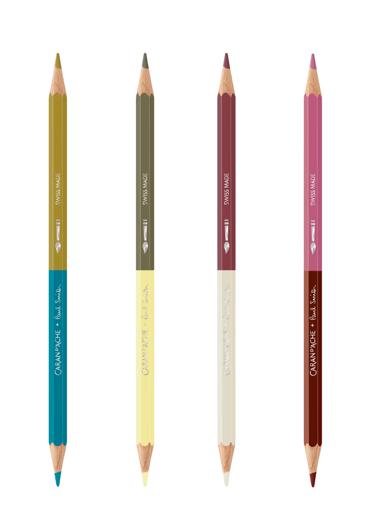 Paul Smith x Caran D'Ache Set of 12 Bicolor Pencils and Brush