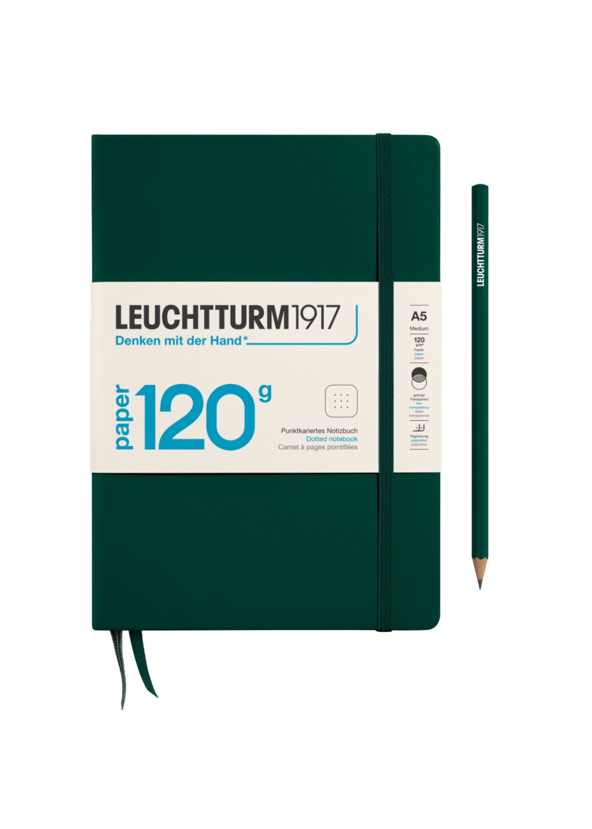 Forest Green A5 Notebook 120g - Dotted