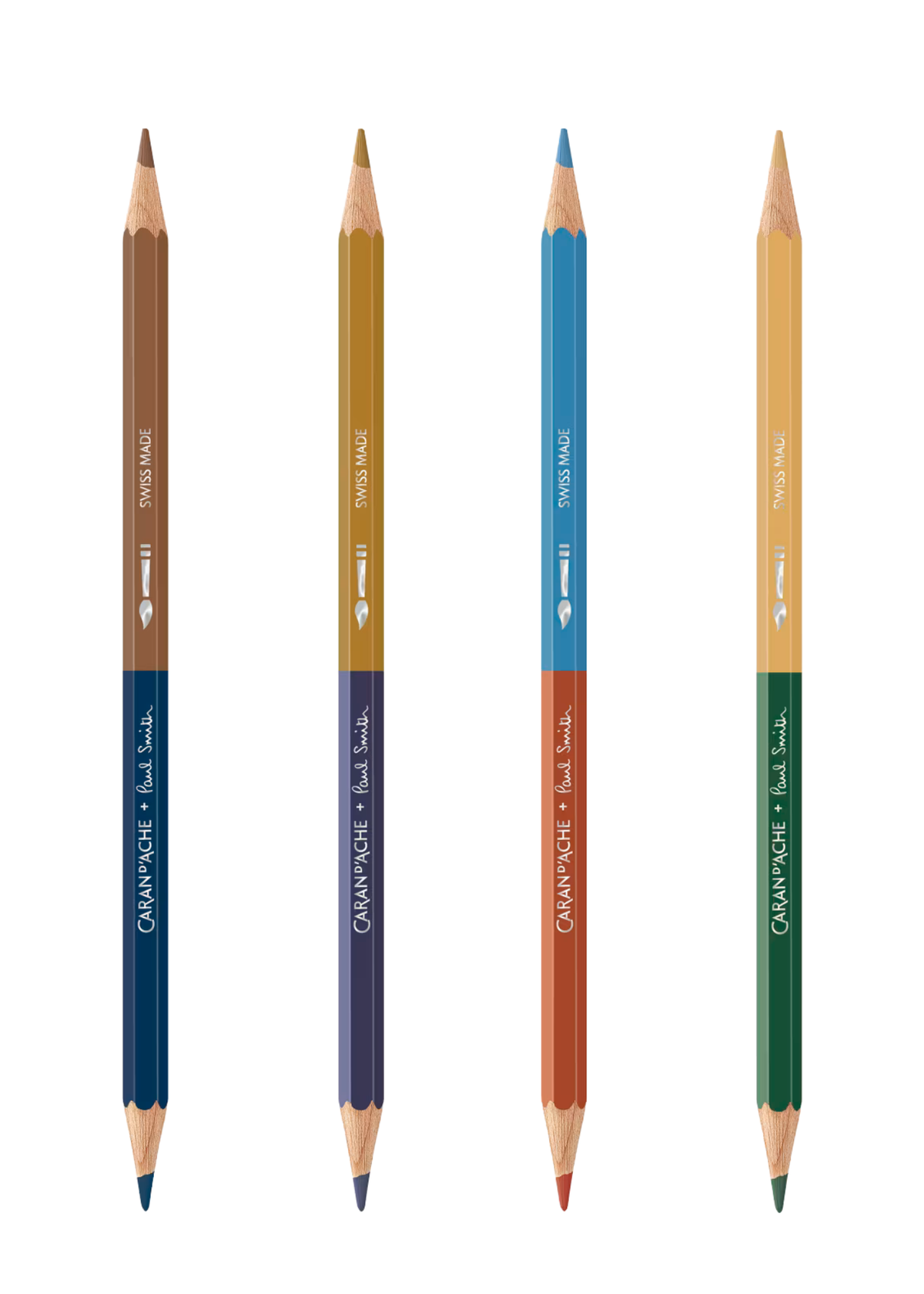 Paul Smith x Caran D'Ache Set of 12 Bicolor Pencils and Brush