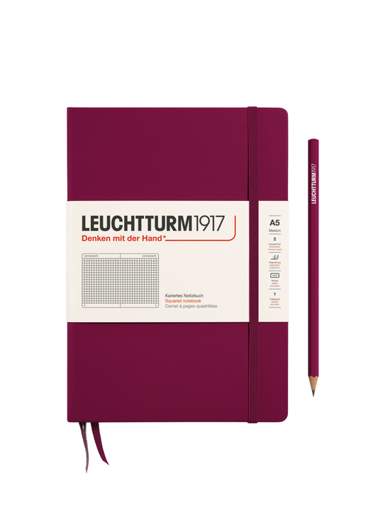 Port Red A5 Notebook - Grid