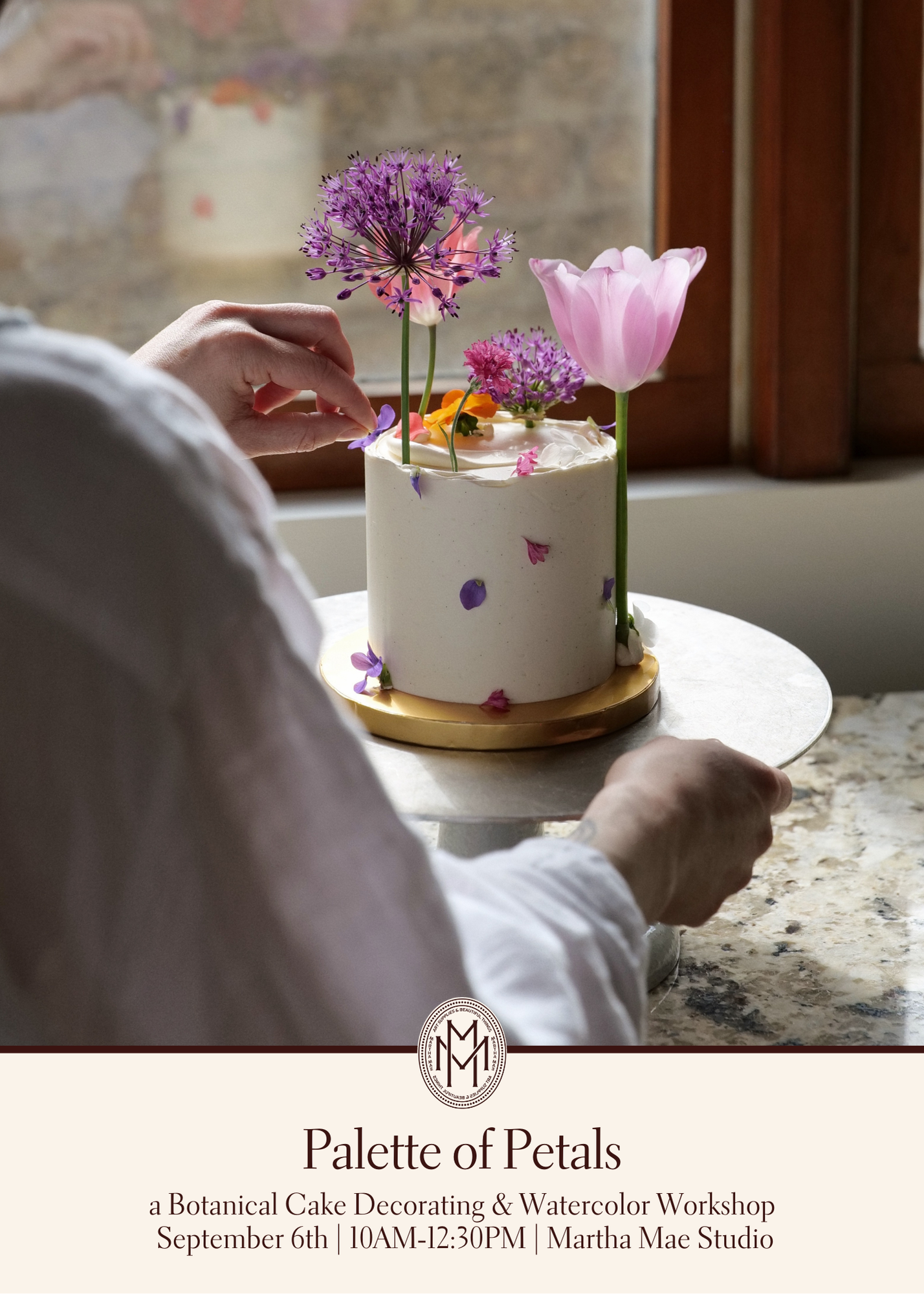 Palette of Petals: A Botanical Cake Decorating and Watercolor Workshop | September 6th @ Martha Mae Studio