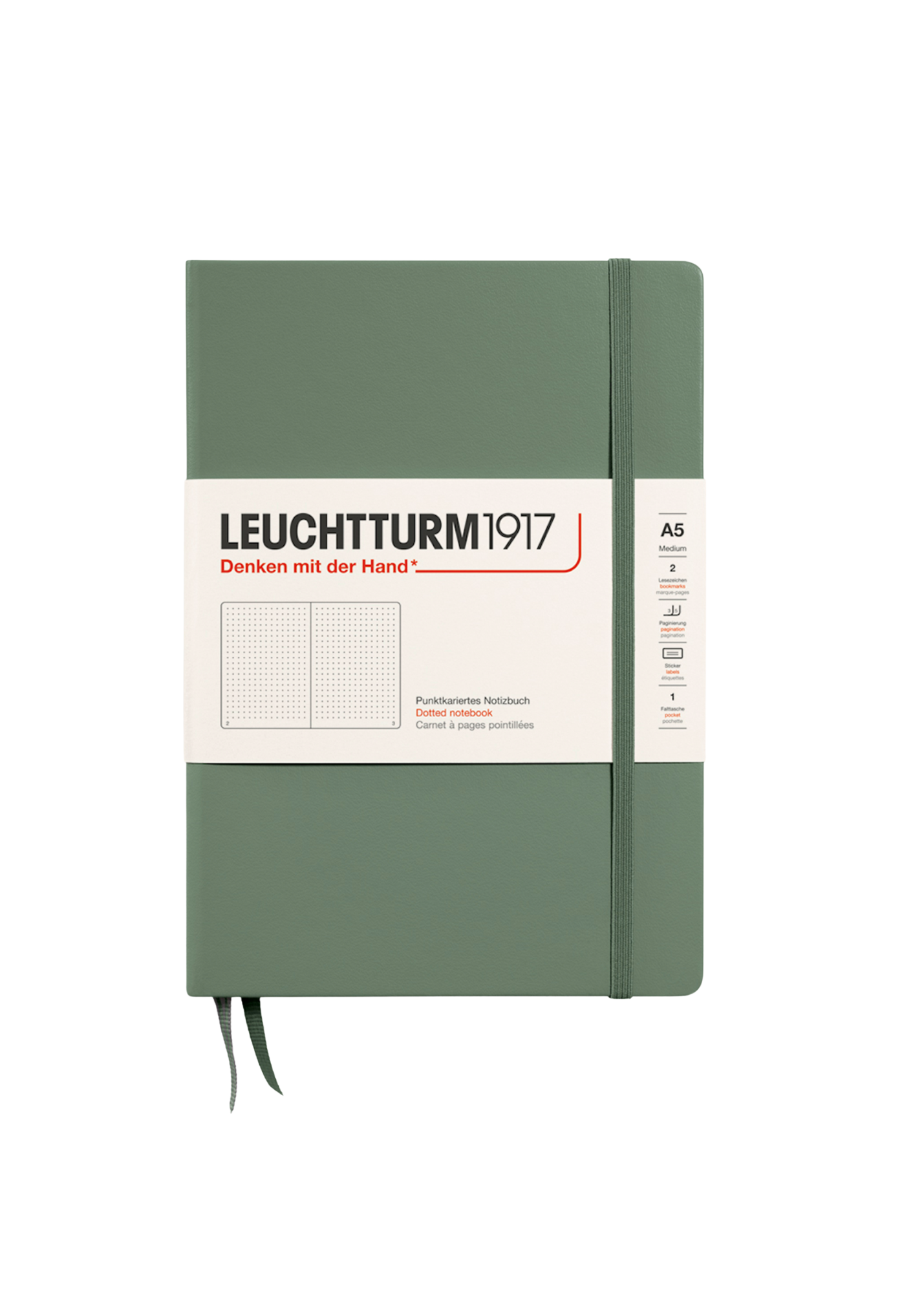 Olive A5 Notebook - Dotted