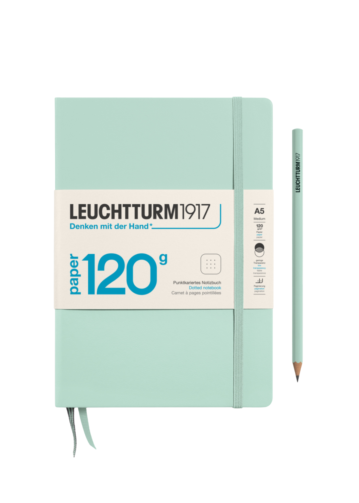 Mint Green A5 Notebook 120g - Dotted