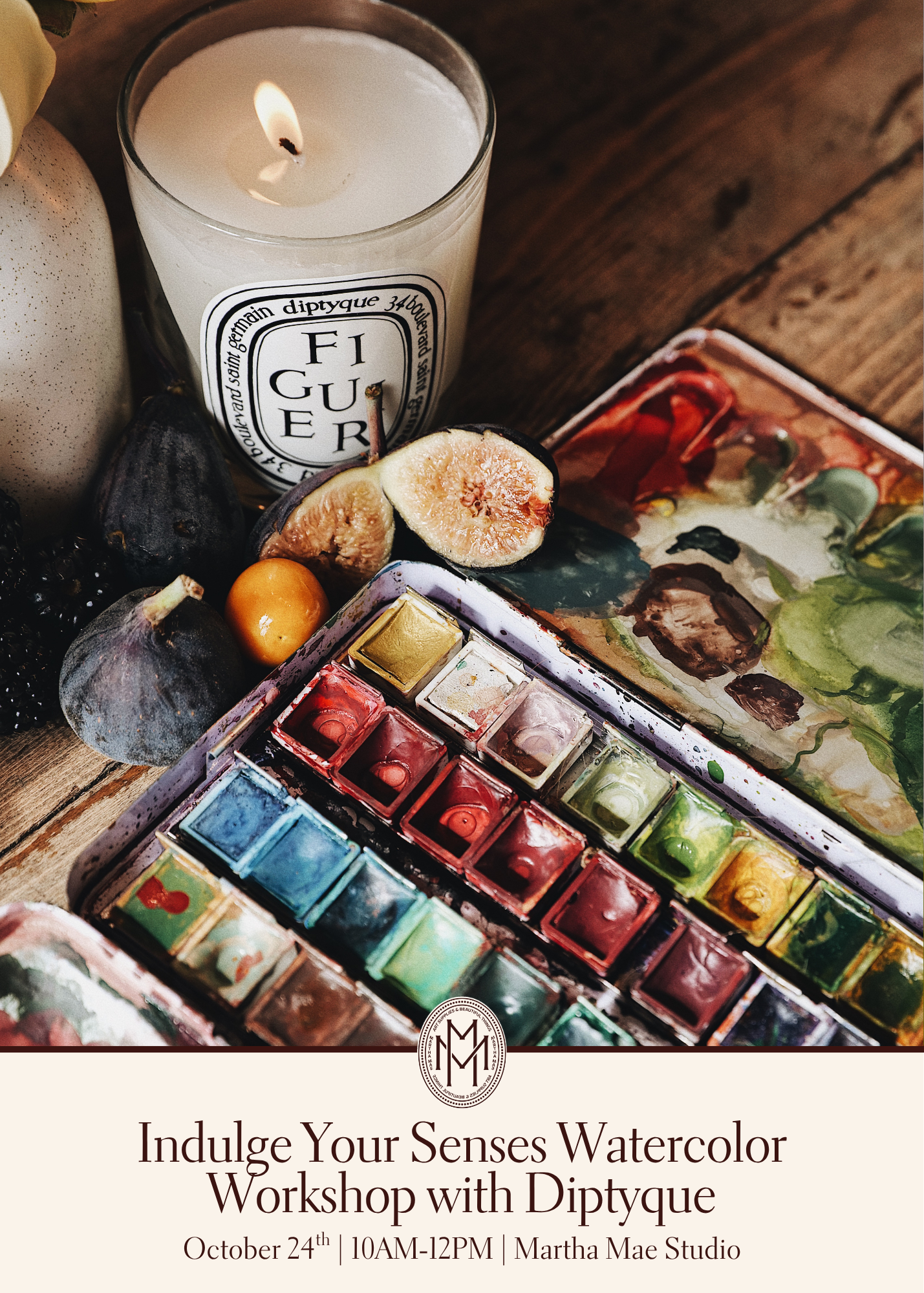 Indulge Your Senses Watercolor Workshop with Diptyque | October 24th @ Martha Mae Studio
