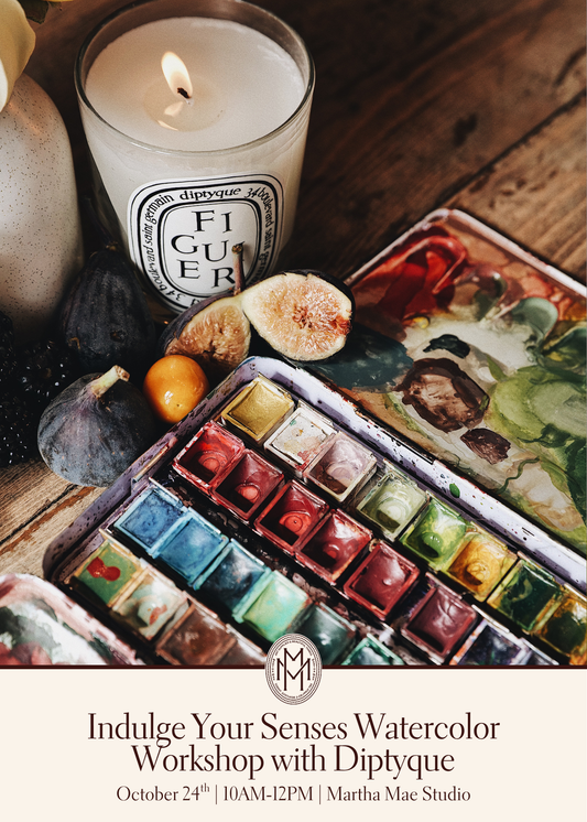 Indulge Your Senses Watercolor Workshop with Diptyque | October 24th @ Martha Mae Studio