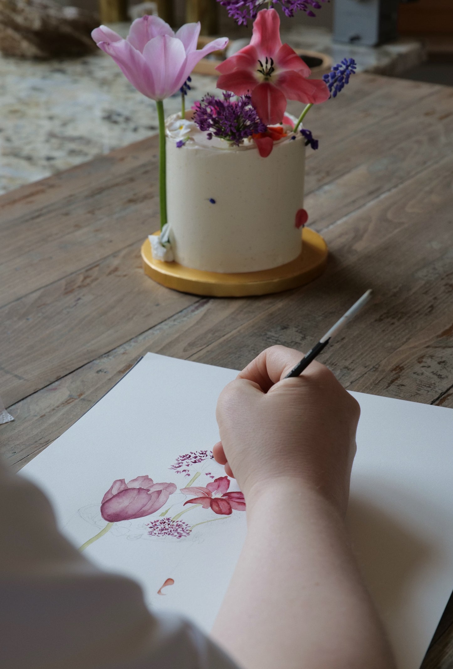 Palette of Petals: A Botanical Cake Decorating and Watercolor Workshop | September 6th @ Martha Mae Studio