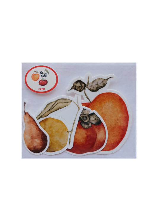 Watercolor Fruit Stickers - Pack of 4