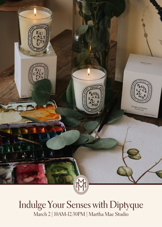 Indulge Your Senses Watercolor Workshop with Diptyque | March 2nd @ Martha Mae Studio - Chicago