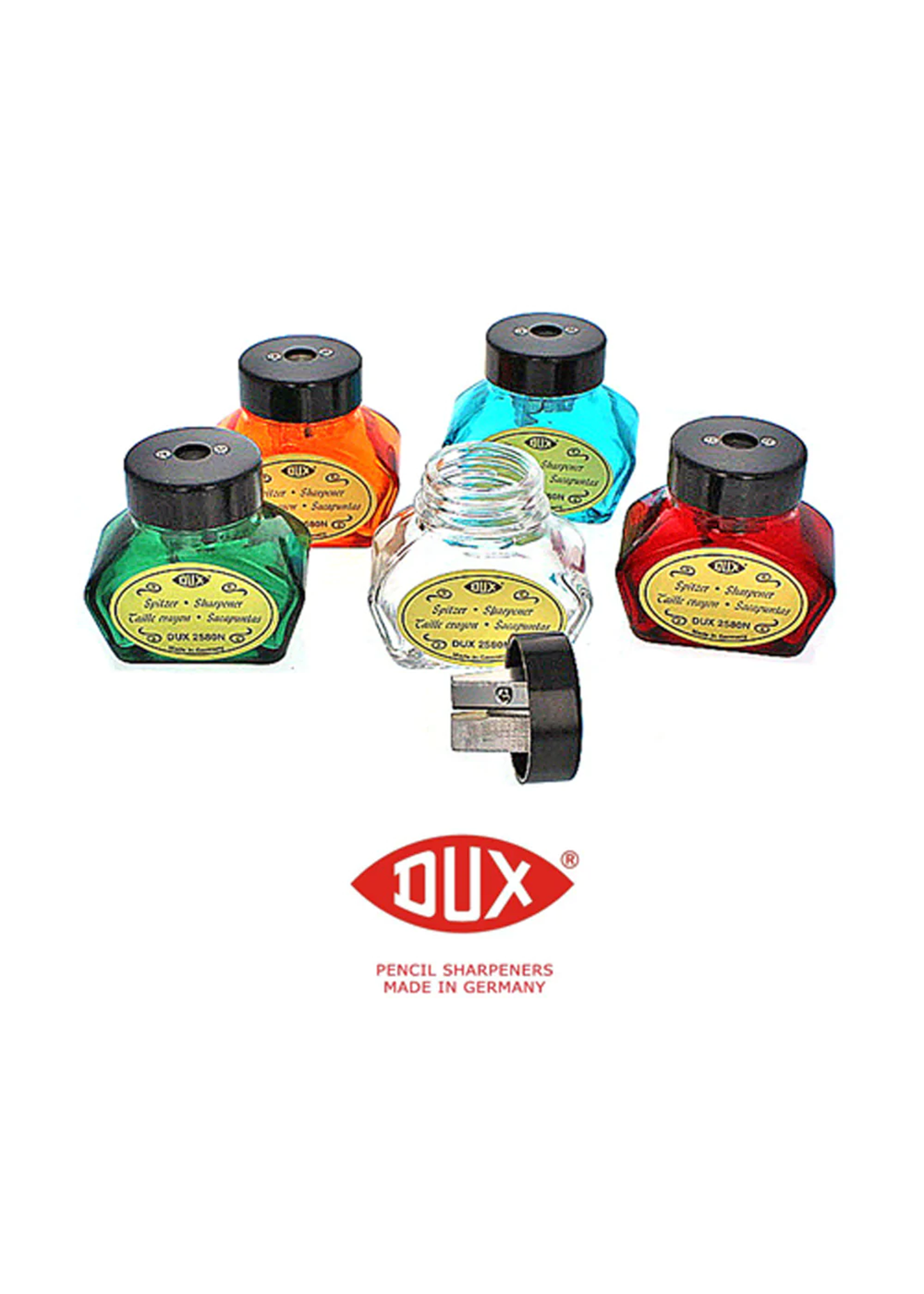 DUX Glass Inkwell Pencil Sharpener - Orange