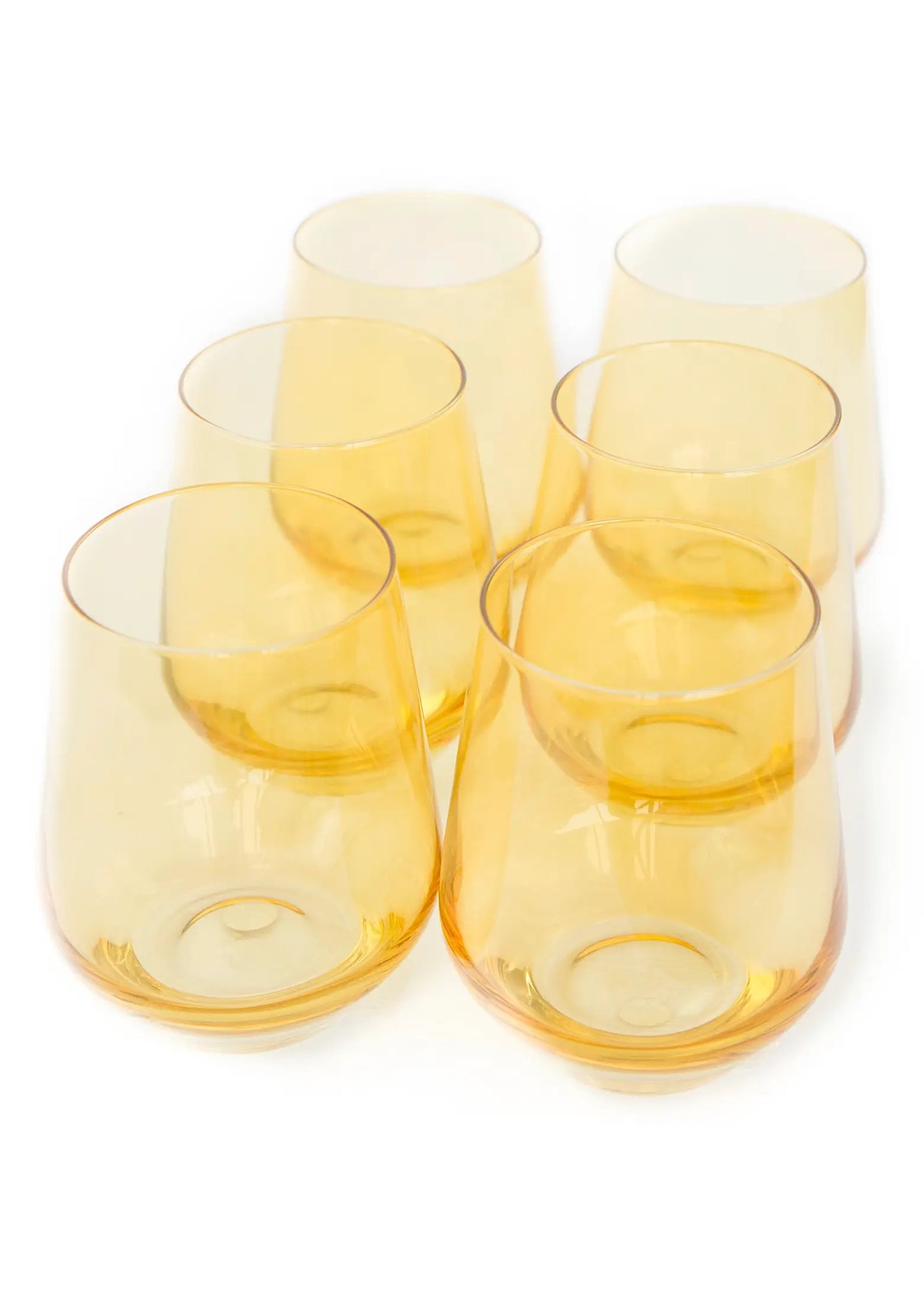 Yellow Stemless Wine Glasses