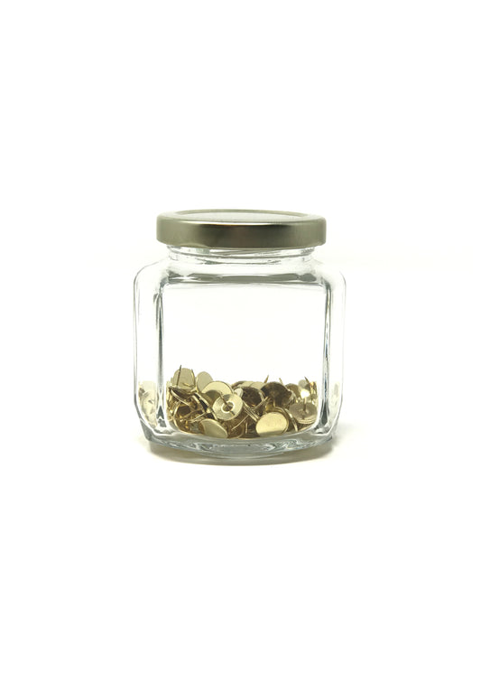60 Brass Tacks Glass Jar