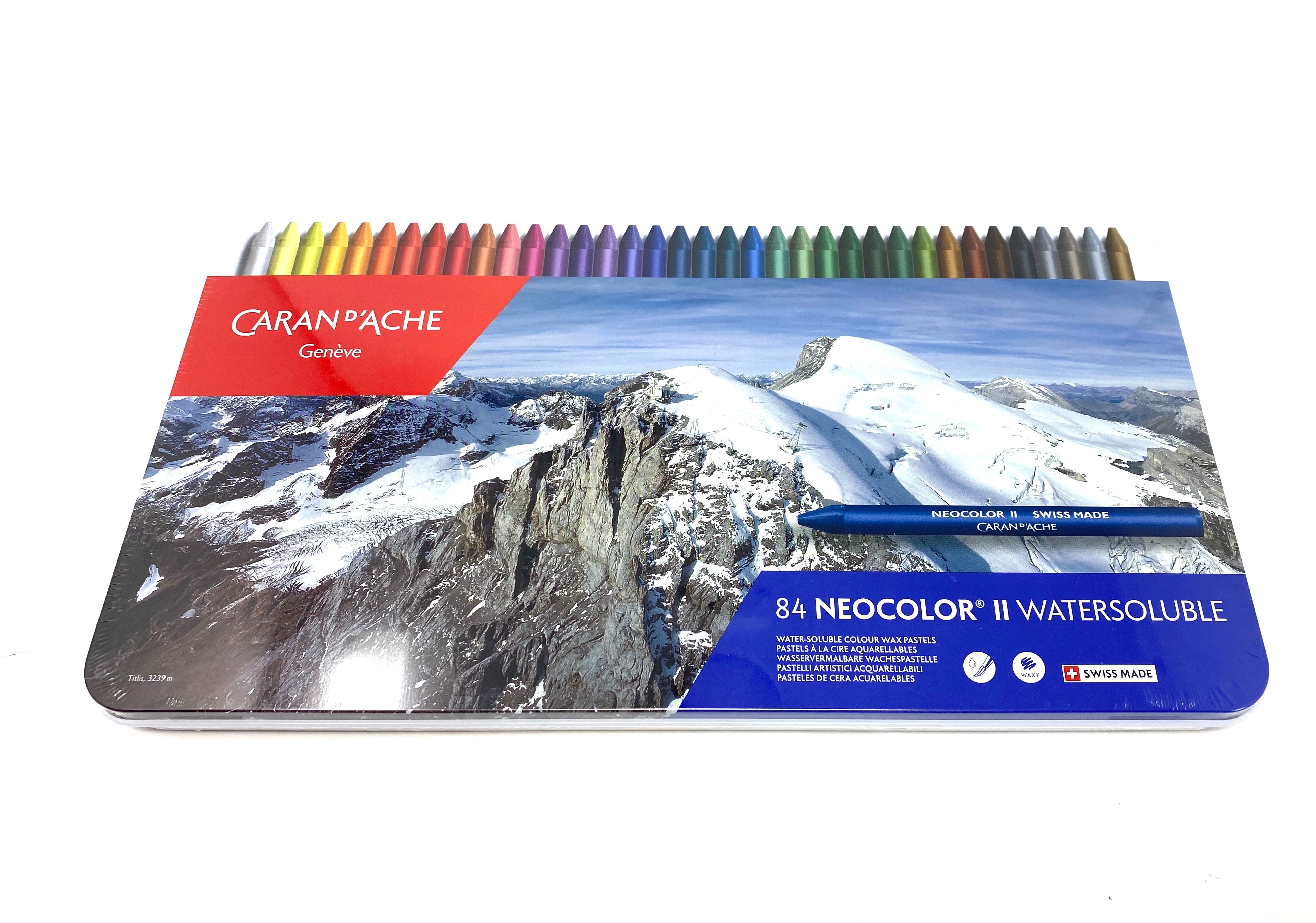 Caran d'Ache Neocolor II Pastels (Crayons) 84 Set Review! Swatching and  Large Artwork 