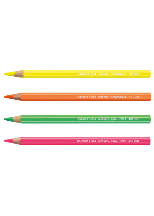 Caran d'Ache Fluorescent Maxi Pencil - Yellow