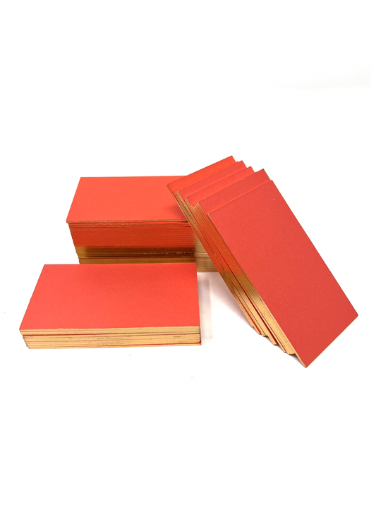Small Cards with Gold Edging - Red