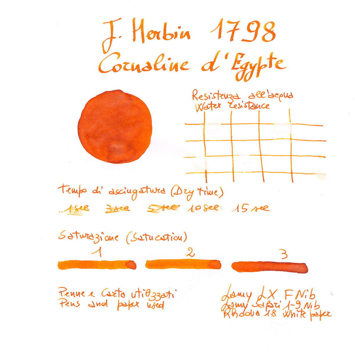 Jacques Herbin 1798 Cornaline d'Egypte - 50ml Bottled Ink